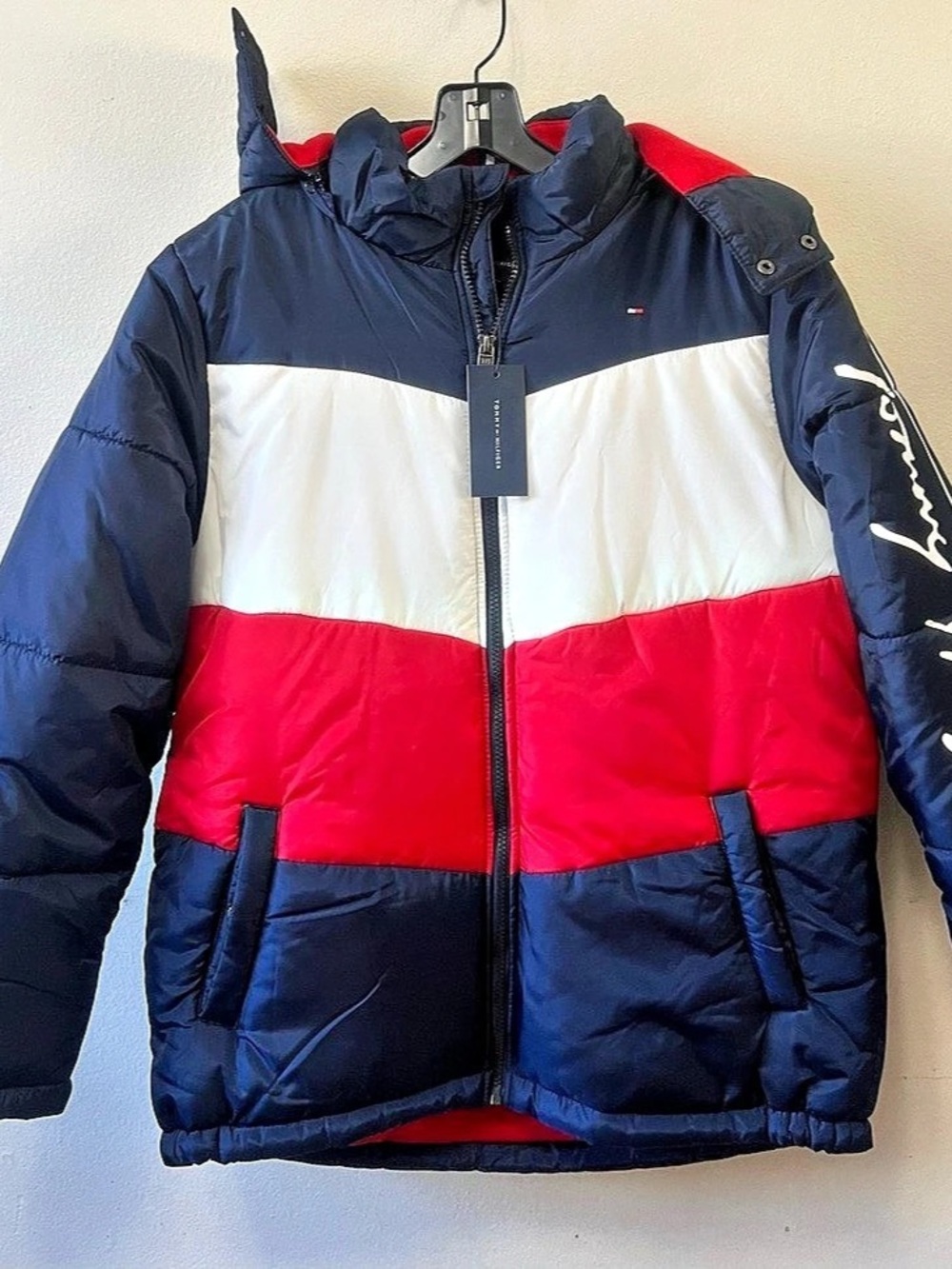 Tommy Hilfiger Boys B-20 TFAMF 45 Puffer Jacket Boys XL Color Block